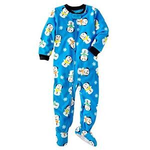 NWT Carters Baby Boys Pajamas Footsies Zipper Closure Snowman Holiday Sz 6 Month